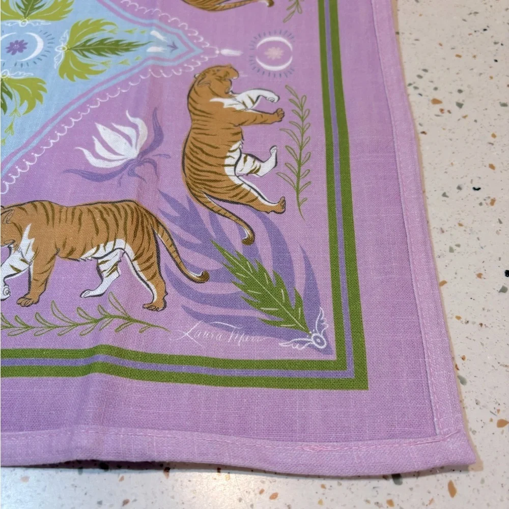 Moon Tiger Tea Towel by Artist Laura‎ Marr